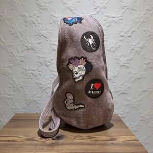 Patti Hansen “Hung On You” Vintage Sling Bag Hand-Dyed Upcycled Custom Patchwork